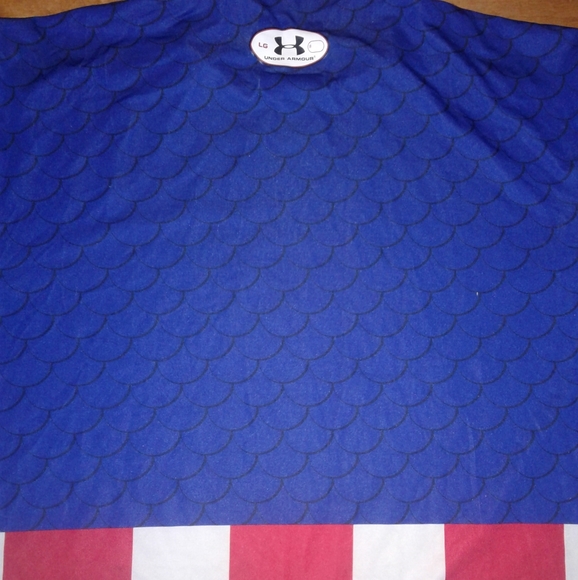 UNDER ARMOUR CAPTAIN AMERICA ALTER EGO COMPRESSION jersey shirts men sz L marvel - Picture 5 of 5